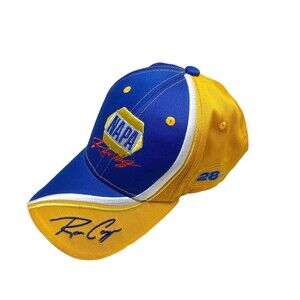 NAPA Racing Adjust Dad Hat NASCAR Ron Copp #28 Blue Yellow Embroidered S…